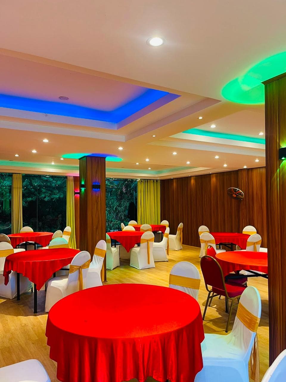 Function hall, dressed for an event
